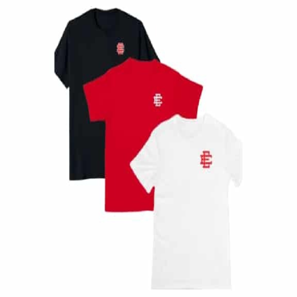 EE Pack of White Red Black 3 Shirts